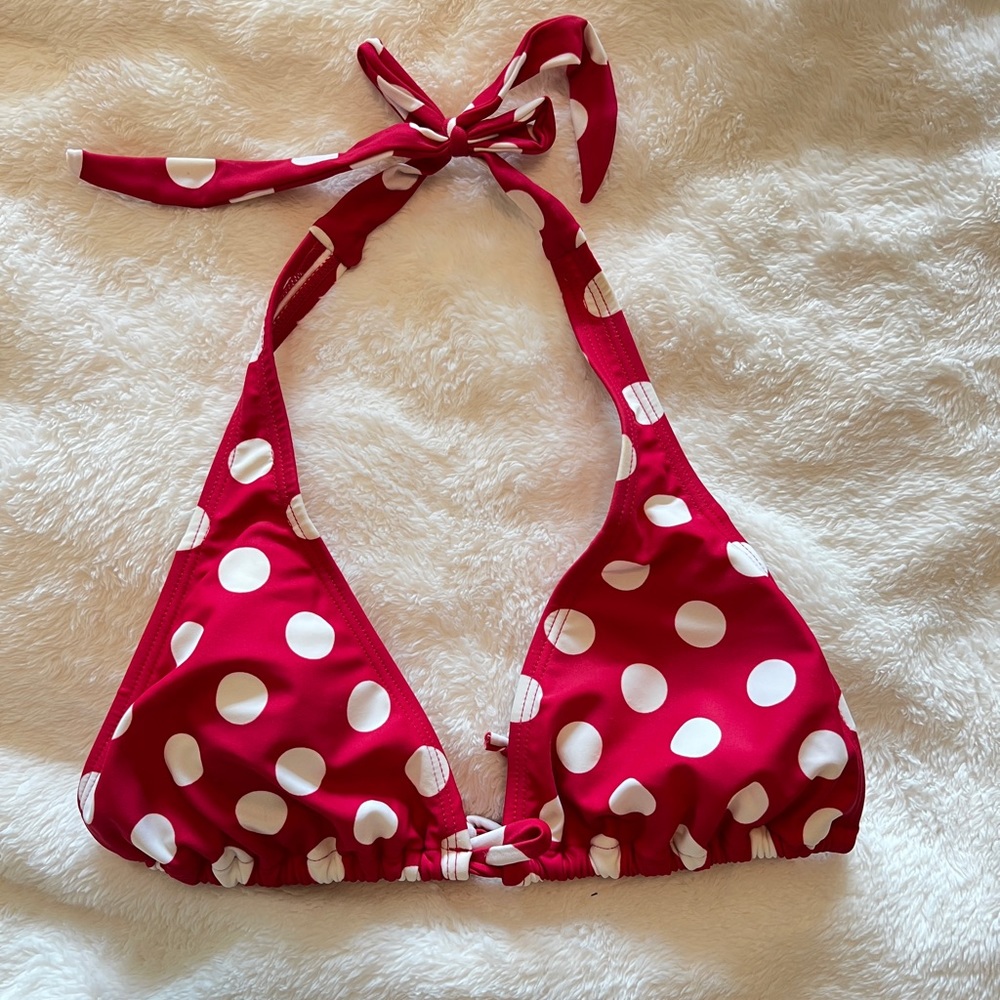 Arizona Jean Co. Juniors Red and white polka dot string bikini top Size M